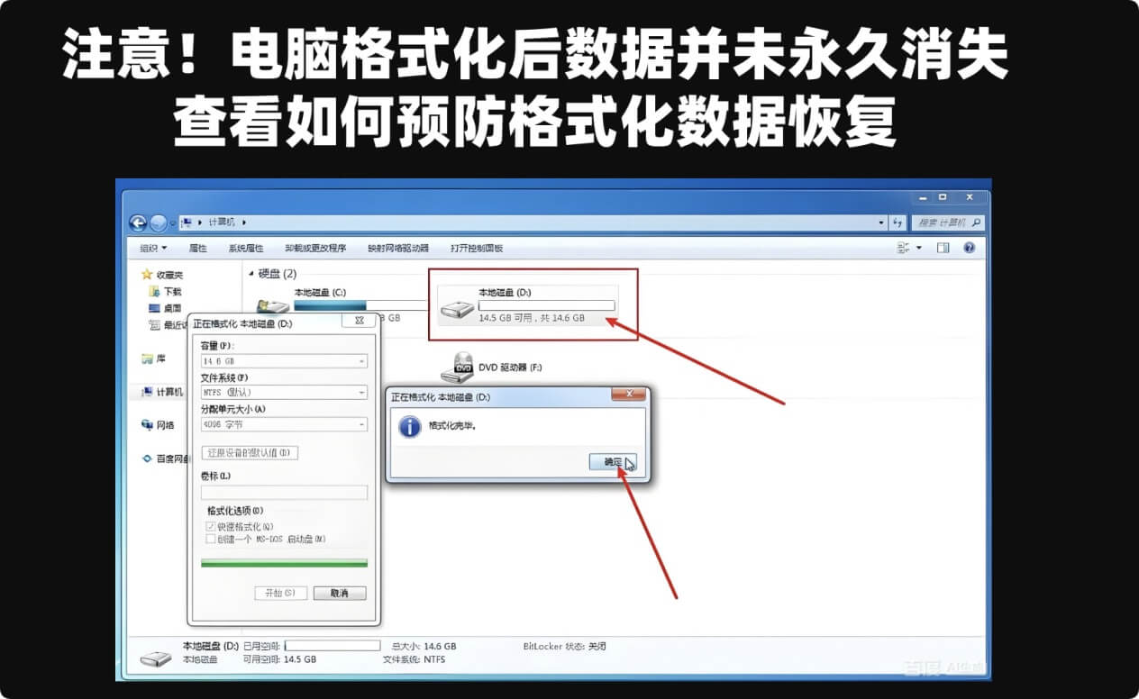 格式化电脑后里面数据永久消失了吗