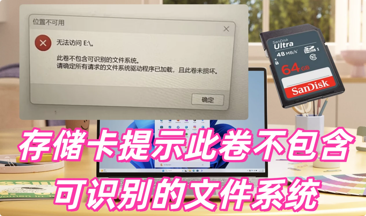 存储卡提示此卷不包含可识别的文件系统