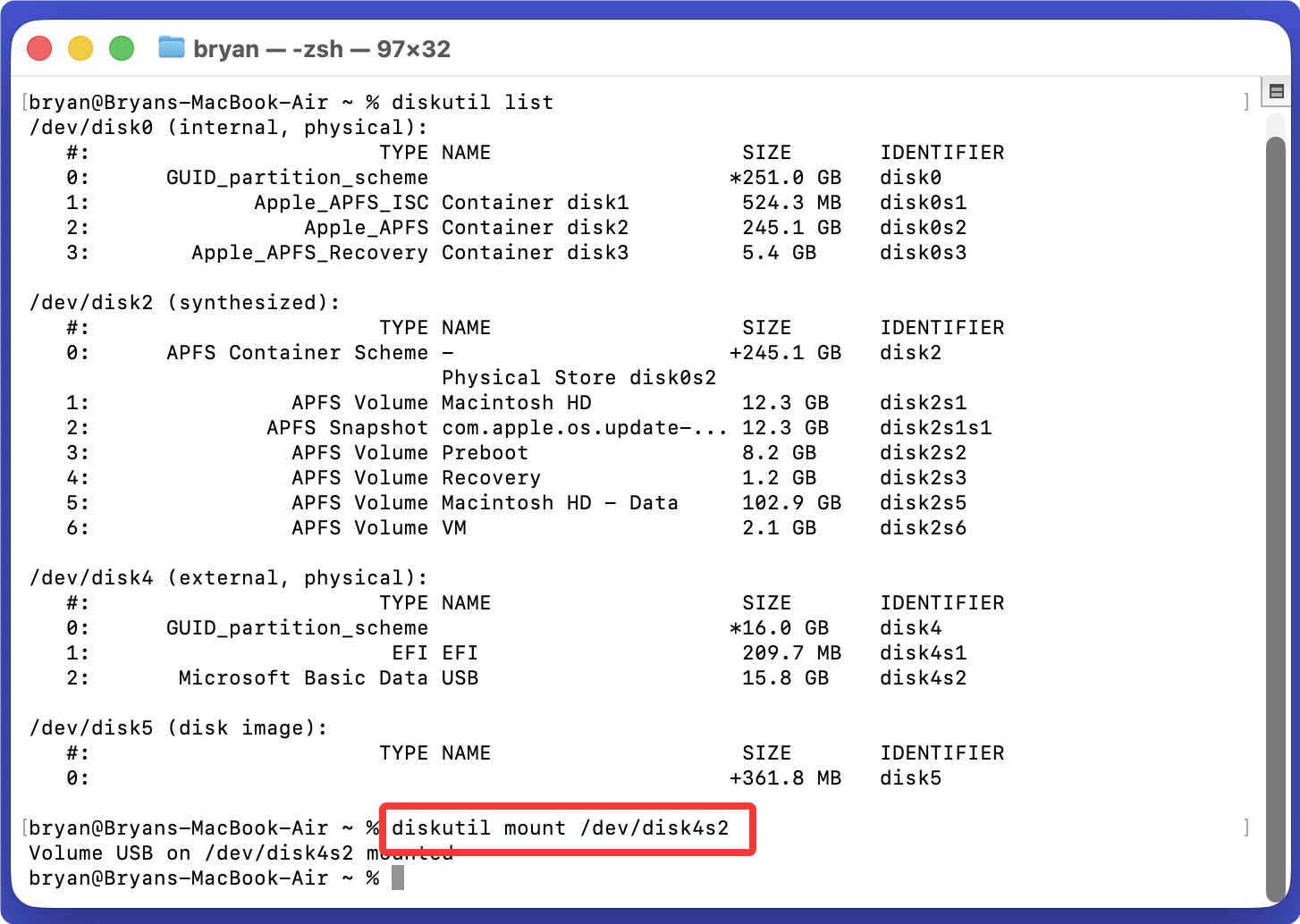 U盘无法在Mac上装载