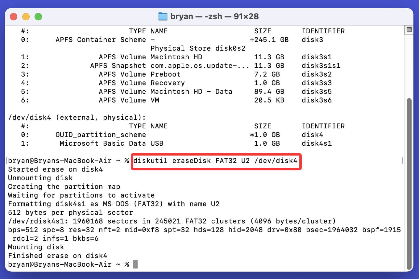 如何在Mac电脑上格式化U盘