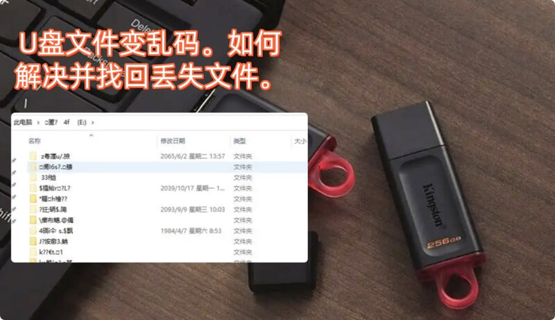 解决U盘文件变乱码的问题