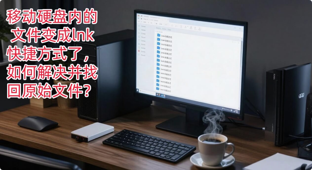 解决移动硬盘中的文件变成lnk快捷方式了